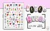Comercio Exterior Transfronterizo Pegatinas para Uñas Artificiales con Texto Personalizado, Flores Coloridas, Pegatinas Frescas, Lazos, Artículos Tridimensionales de Alta Venta