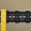 Renda vazada de seda de leite com acabamento 6cm preto e branco floral borda ondulada vestido roupas infantis têxtil para casa acessório decorativo