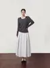 Atacado Transfronteiriço Roupas Femininas Item Quente 2026 Outono Novo Saia Plissada com Cintura Elástica Saia Midi para o Trabalho