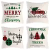 Capa de almofada estilo aquarela do Papai Noel, com estampa de desenho animado bordada, adequada para sofás estilo americano e decorações de feriado.