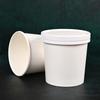 Tazón Desechable de Papel Kraft Blanco, Tazón de Gelatina de Hierba Tostada, Cubeta para Porridge, Cubeta para Sopa, Caja de Embalaje para Llevar, Personalizable con Logotipo Imprimible