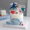8.19 Decoración para pastel del Día del Médico, estetoscopio enchufable, jeringa, caja de medicamentos, adornos para pastel festivos para médicos masculinos