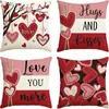 Funda de Cojín Decorativa para Sofá, Dormitorio o Fiesta con Estampado de Lino con Patrón de Carta de Amor del Día de San Valentín, Más Vendido en Amazon