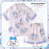 Pijama Infantil Sudeste Asiático Niñas Verano Delgado Seda de Hielo 2024 Nuevo Princesa Verano Celebridad de Internet Niñas Conjunto de Dos Piezas