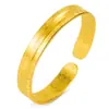 Pulseira Celebridade da Internet Estilo Antigo Padrão Muralha da China Pulseira Banhada a Ouro Pulseira Aberta Parede Interna Flor Brilho