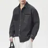 Jaqueta Jeans com Bolsos Color Block Design de Alta Qualidade Americana Masculina 2025 Nova Primavera Outono Jaqueta Camisa Solta