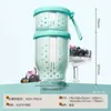 Novo Copo de Frutas Drenável de Combinação Multicamadas, Copo Leve para Lanche Piquenique Salada, Copo de Cereal, Copo Redutor de Gordura com Garfo