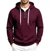 Sudadera con capucha y cremallera de forro polar para hombre 2026 Otoño Invierno Casual con capucha Patchwork Holgada Ropa de abrigo para hombre Hombre