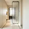 Parede divisória de azulejo de vidro com padrão de sol minimalista moderno para sala de estar e escritório, tela de vidro decorativa de arte