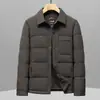 Chaqueta de plumón para hombre 2026 Otoño/Invierno Cuello camisero plegable Estilo camisa Estándar Nacional 90% plumón Juvenil Casual de negocios Abrigo de plumón cálido