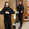 Moda Casual Otoño e Invierno Forro Polar Engrosado Traje de Dos Piezas para Mujer 2024 Nuevo Estilo Coreano Reductor de Edad Pana