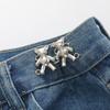 Nuevo Mini Oso y Botón Ajustador de Cintura de Oso con Botón Ajustador de Cintura Desmontable sin Clavos y sin Costuras Herramienta Ajustadora de Cintura