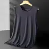 Exclusivo Transfronteiriço Colete de Seda Gelada Masculino Malha Secagem Rápida Verão Sem Mangas Camiseta Ombro Largo Tamanho Grande Esportes Fitness Masculino