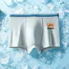 Ropa Interior para Niños, Malla de Seda de Hielo, Estilo Delgado de Verano, Estampado de Oso, Calzoncillos tipo bóxer para Niños Medianos y Grandes, Boxer para Estudiantes