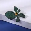 Nova Broche de Planta Bauhinia de Alta Qualidade Preto Fosco Micro-Incustrado Retro Exquisito Corsage Elegante Versátil Alfinete Decorativo