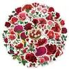 Set de 50 pegatinas de graffiti floral rojo transfronterizo para botellas de agua y computadoras, pegatinas decorativas impermeables, calcomanías florales creativas al por mayor