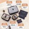 Bolsa para Ropa, Bolsa para Guardar Zapatos, Maleta de Ruedas con Bolsa de Almacenamiento, Juego de Seis Piezas de Almacenamiento para Viaje, Juego de Seis Piezas de Bolsas de Almacenamiento para Viaje