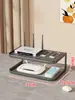 Soporte para router, caja de almacenamiento wifi inalámbrico, decodificador de TV, estante de almacenamiento de escritorio para el hogar, estante de almacenamiento simple