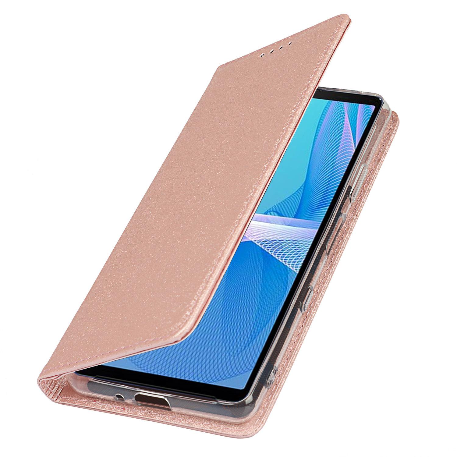 索尼 Xperia 10 III 挂绳蚕丝纹皮套