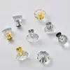 Manija de cristal transparente dorada de un solo agujero de acrílico transfronteriza manija de gabinete de lujo ligero manija de puerta de gabinete de baño manija de cajón tapa de olla