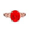 Lujo Concubina Imperial moda imitación diamante rojo natural cristal rosa Morganita anillo chapado en 18K incrustado anillo de diamante de tesoro de color