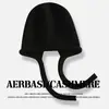 Nuevo gorro de punto de cachemira para otoño e invierno, diseño lindo y juguetón, cálido y protege los oídos, hace que la cara se vea más pequeña, perfecto para el clima frío
