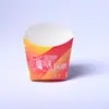 Caja Pequeña para Papas Fritas de Grado Alimenticio, Cartulina Blanca Engrosada, a Prueba de Aceite y Fugas, Desechable, Caja de Empaque No Plegable para Snacks
