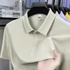 [Elasticidad] Marca Camisa Polo de Manga Corta para Hombre Primavera Nuevo Negocios Color Sólido de Gama Alta Ligera Camiseta