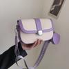Bolsa Cross-border feminina 2025 novo design de nicho moda bolsa de ombro na moda costura contraste cor bolsa de sela para viajante