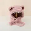 Gorro para Niños Otoño e Invierno Lindo Estilo Coreano Niños y Niñas Bebé Relleno Bufanda para Cuello Infantil Conjunto de Una Pieza Dos Piezas Protección para los Oídos