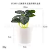 Mini maceta de plástico artificial hecha a medida para escritorio, regalo transfronterizo, hierba de cobre Pu, planta verde, crisantemo silvestre, flor artificial, bonsái de simulación