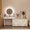 2026 Nuevo Tocador de Madera Maciza Dormitorio Simple Moderno Pequeño Estilo Crema Mesita de Noche Mesa de Maquillaje Tocador Gabinete Integrado