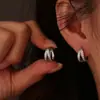 Nuevos Pendientes de Cristal en Forma de V de Doble Capa, Electrochapados, Diseño Europeo y Americano, Pendientes Versátiles de Plata 925 de Moda para Transmisión en Vivo Transfronteriza