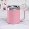 Taza de Hielo con Asa de 12 oz Acero Inoxidable 304 Aislada Oficina Café Cerveza Taza de Agua Venta al por Mayor Portátil Personalizada
