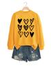 Amazon ebay temperamento europeu e americano tendência moda feminina nove amor impressão gola redonda manga comprida suéter base camisa