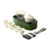 Set de Té para Viaje al Aire Libre de Jadeíta Portátil Montaje en Coche Caja de Almacenamiento para Set de Té Kung Fu Set de Té Seco Simple
