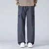 Pantalones Casuales Rectos Versátiles de Talla Grande para Principios de Otoño, Holgados y Adelgazantes, Pantalones Largos de Talla Grande de Moda para Hombre con un Diseño Recto Fluido