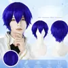 Peluca de Amazon para cosplay de anime, cabello sintético corto rizado de color recogido para hombres y mujeres, peluca de cabeza completa