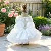 PETCIRCLE Roupa para Pet Cachorros Pequenos Filhotes Animais Fofos Saia Plissada de Malha Multicamadas Vestido de Casamento Princesa