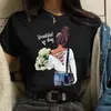 Camiseta Estampada de Moda para Mujer Mujer Nueva Camiseta Negra Femenina S