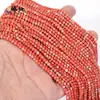 Cuentas redondas pequeñas de 2/3 mm, cristal natural, ágata, turquesa, para pulsera, collar DIY, venta al por mayor, cuentas sueltas, accesorios de joyería