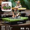 Manualidades de Decoración para Acuarios para Personas Mayores, Paisajismo de Peceras, Adornos de Balsa de Bambú de Pesca de Jiang Taigong, Pesca en Balsa de Bambú Flotante