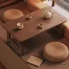 Mesa Plegable Pequeña Estilo Chino para Balcón de Casa, Mesa para Ventana Saliente, Mesa Baja de Comedor, Mesa de Café Tatami, Mesa de Té, Escritorio de Cama