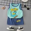 Traje de Chaleco Coreano para Niños 2025 Nuevo Camiseta de Bebé para Niños y Niñas Chaleco Delgado sin Mangas Traje de Pantalones Cortos Moderno
