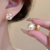 Brincos de Pérola e Diamante Simples, Uso Dupla Face, Brincos Exquisitos e Versáteis para o Dia a Dia, Novos Brincos Populares Estilo 2026 para Mulheres