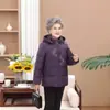 Casaco de algodão com forro de fleece para inverno, para mulheres de meia-idade e idosas, com gola alta, corte solto e design quente, perfeito para avós, estiloso e quente