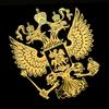 Pegatinas para coche rusas con escudo de armas, pegatinas de metal niquelado con texto ruso y logotipo del águila federal A299