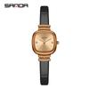 Reloj de mujer Sanda Brand Small Square Sugar, estilo retro, exquisito, informal, de cuarzo, sencillo, elegante y resistente al agua.
