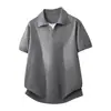 Camisa Polo de Tricô Verão Transfronteiriça Novo Estilo Gola Gaivota, Simples e Casual Estilo Old Money, Manga Curta, Caimento Relaxado, Peça Básica Versátil
