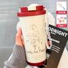 Taza térmica de acero inoxidable 316 con diseño de lirio de los valles, para niñas, con un valor de color alto, para café, para estudiantes, para oficina